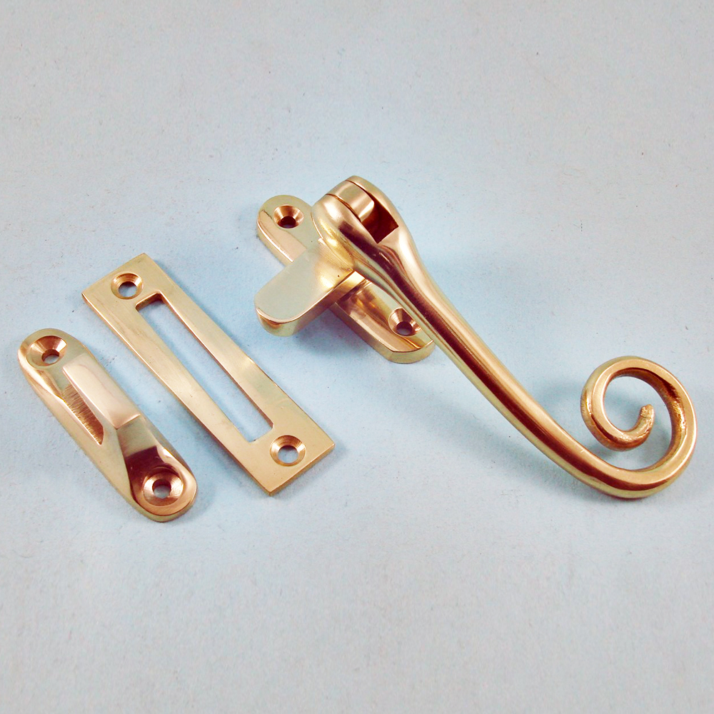 THD086/PB • Polished Brass • Curly Tail Casement Fastener